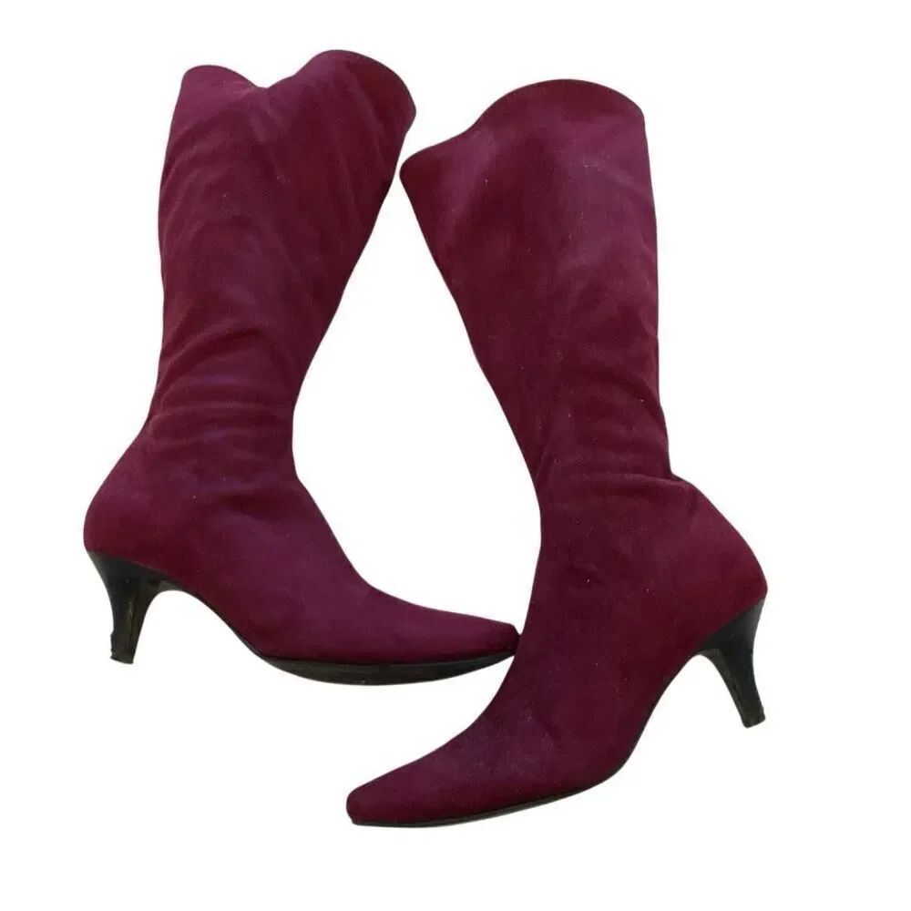 Impo Stretch Raspberry zip up Boots. 7. Pointy toe. Prince